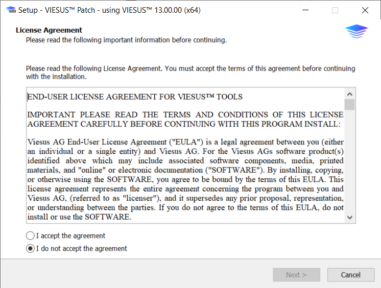 Patch license agreement