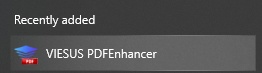 VIESUS PDF Enhancer in the Windows Start Menu
