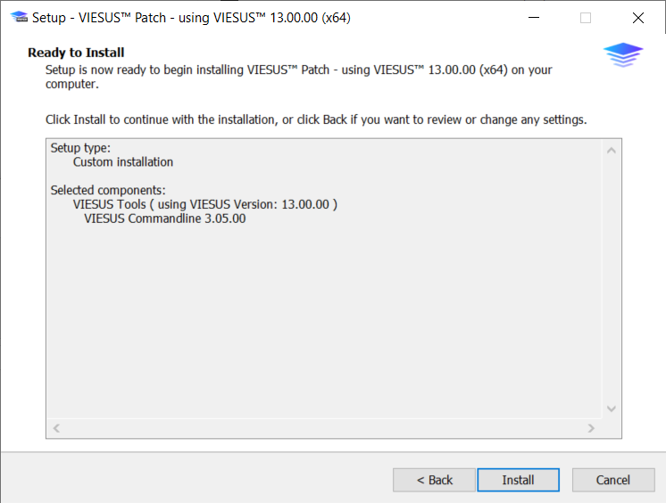 Patch Ready to Install screen