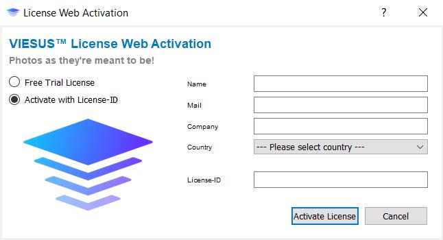 License Web Activation dialog