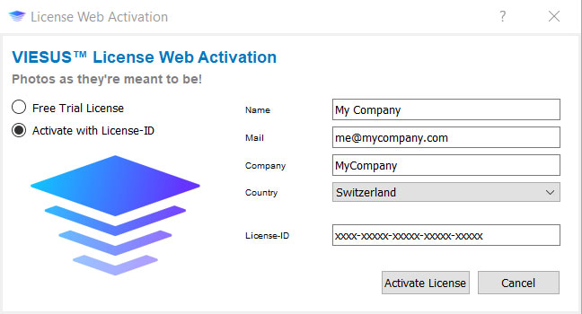 Web activation form